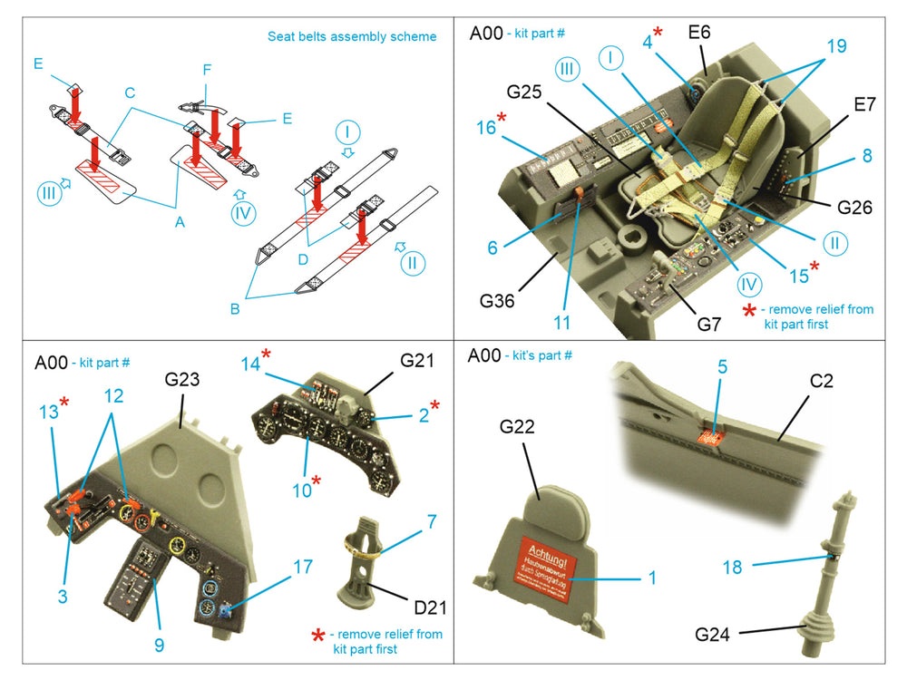Quinta Studio QD35101 1:35 Fw-190A-6 3D Interior Decal