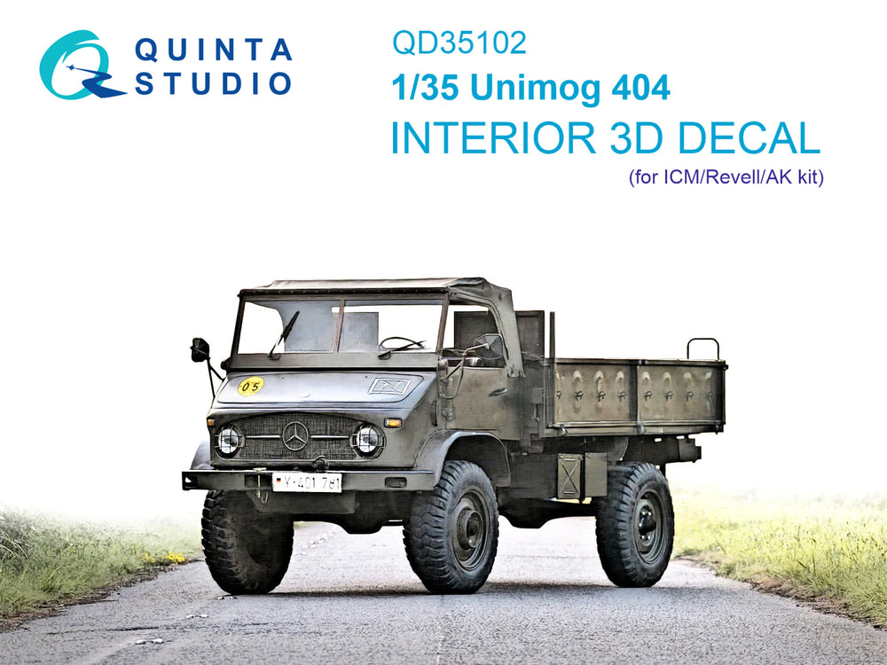 Quinta Studio QD35102 1:35 Unimog 404 3D-Printed Interior Decals