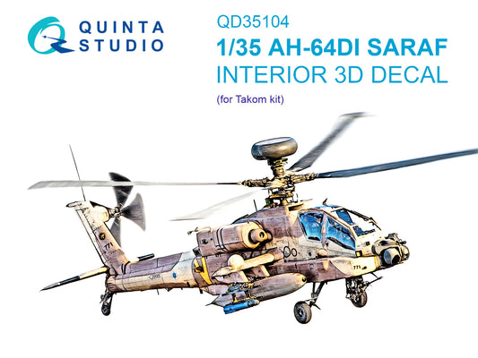 Quinta Studio QD35104 1:35 AH-64DI Saraf 3D Interior Decal