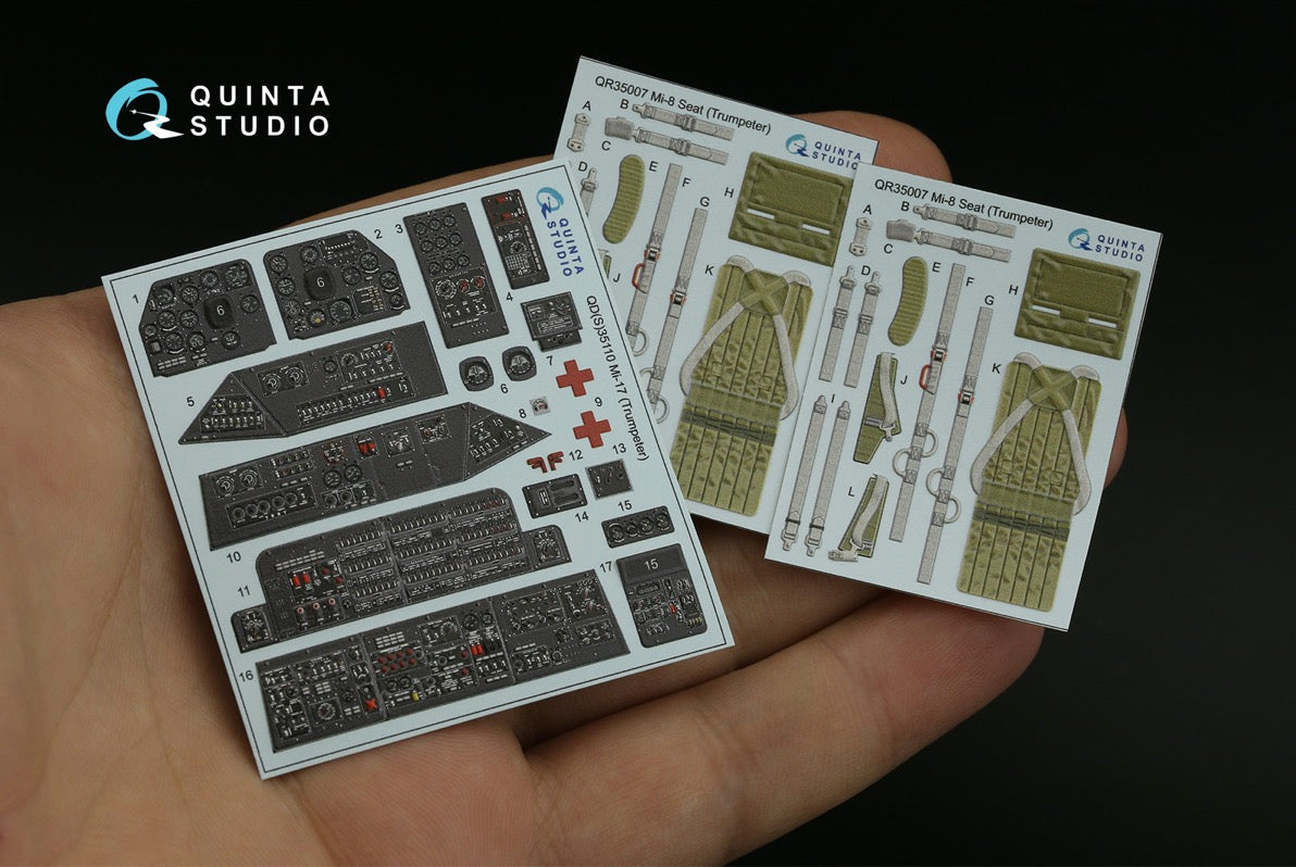 Quinta Studio QD35110 1:35 Mil Mi-17 3D-Printed coloured Interior on decal paper