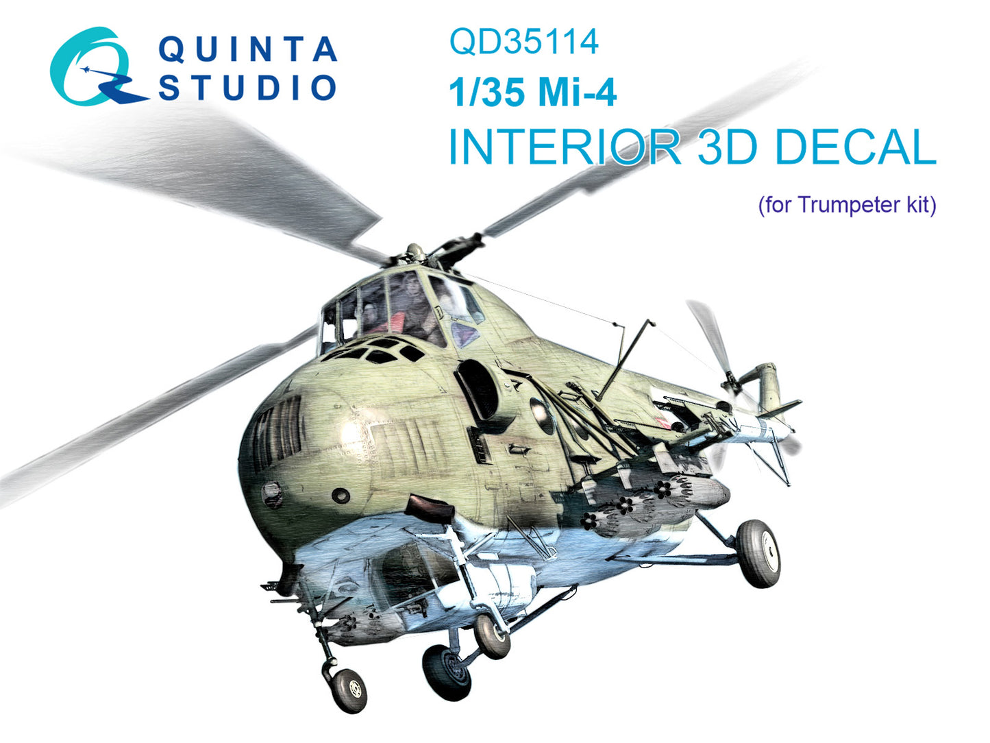 Quinta Studio QD35114 1:35 Mil Mi-4 3D-Printed coloured Interior on decal paper