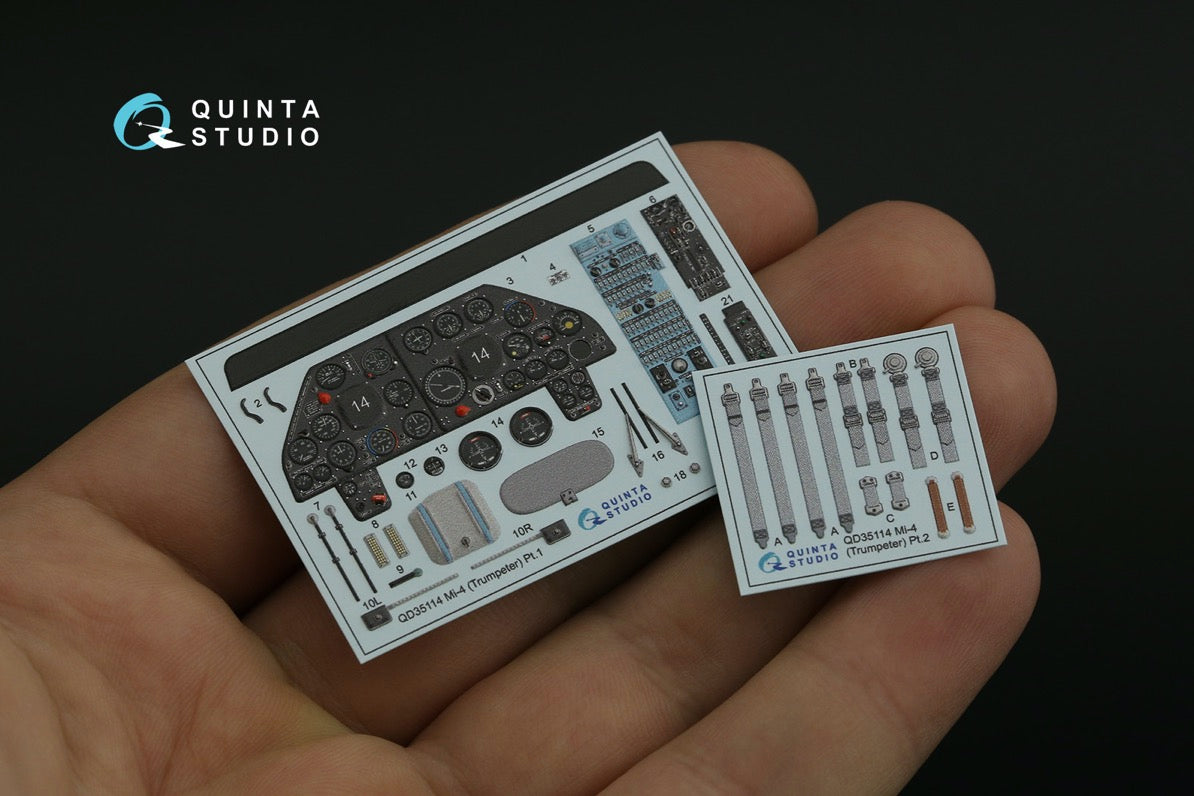 Quinta Studio QD35114 1:35 Mil Mi-4 3D-Printed coloured Interior on decal paper