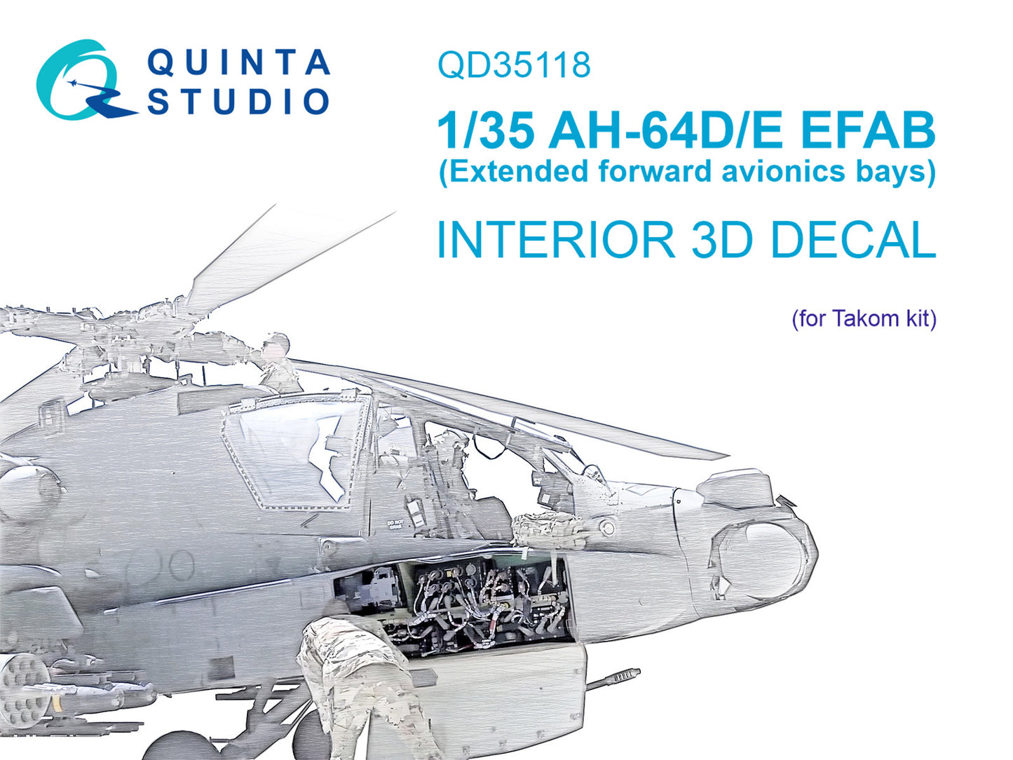 Quinta Studio QD35118 1:35 AH-64DE EFAB Avionics 3D Interior Decal