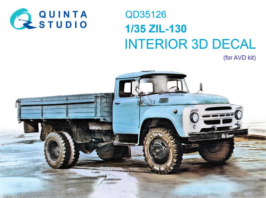 Quinta Studio QD35126 1:35 ZIL-130 3D-Printed coloured Interior on decal paper