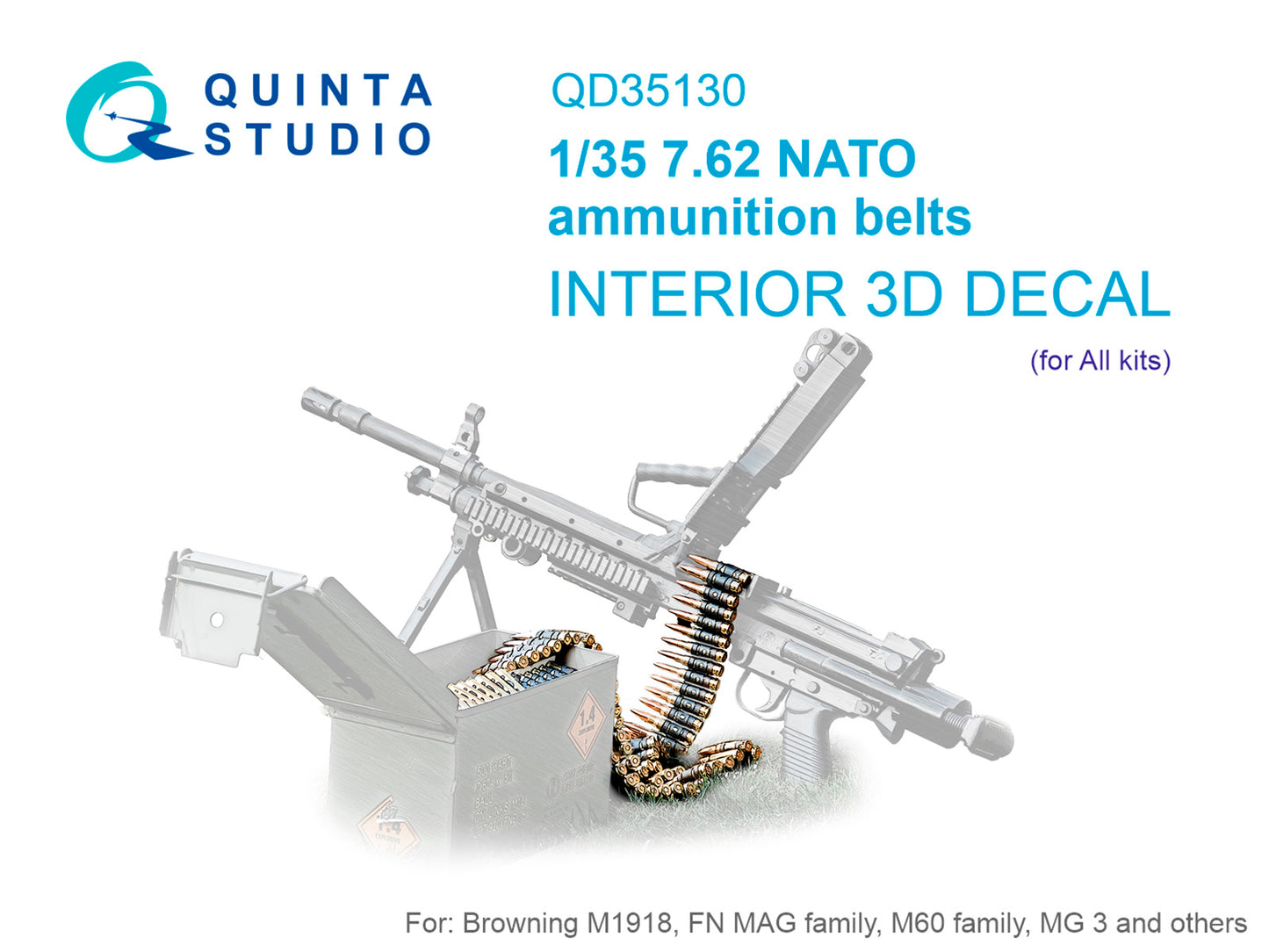 Quinta Studio QD35130 1:35 NATO 7.62 ammunition belts