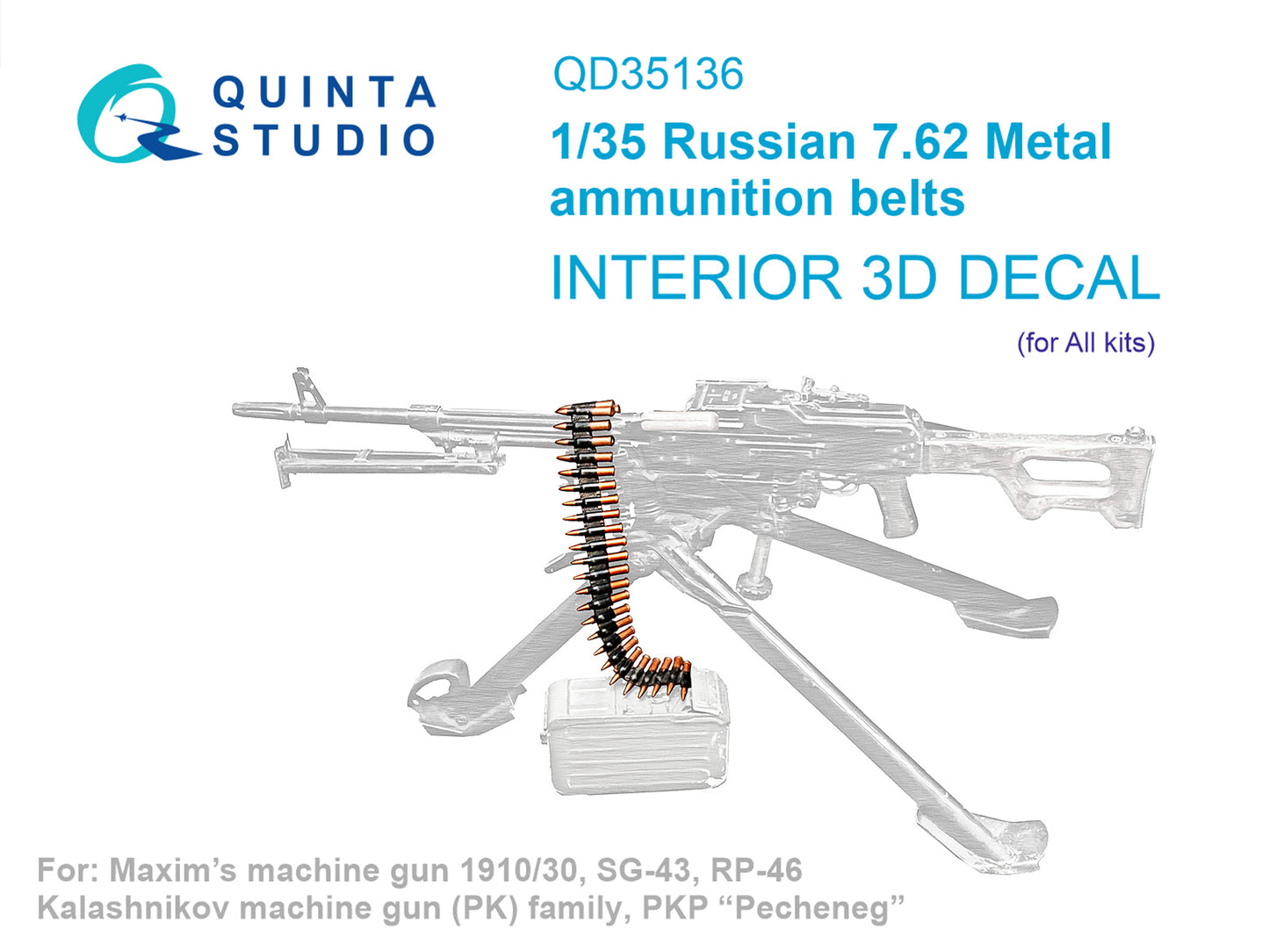 Quinta Studio QD35136 1:35 Russian 7.62 Metal ammunition belts