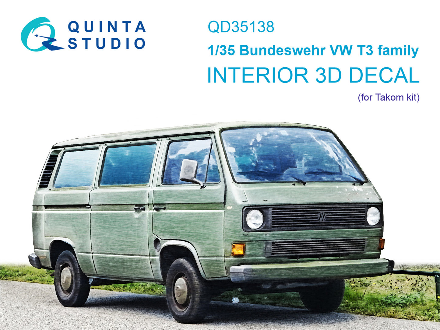 Quinta Studio QD35138 1:35 VW T3 Transporter Bundeswehr 3D Interior