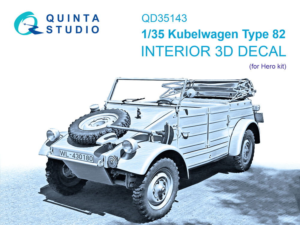 Quinta Studio QD35143 1:35 Kubelwagen Type 82 3D Interior Decal