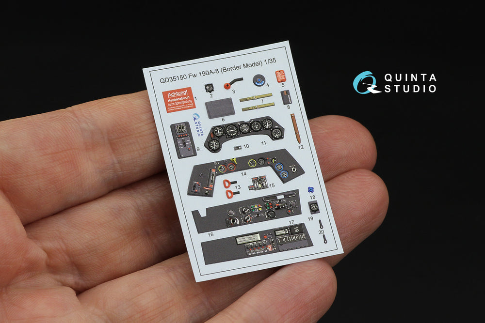 Quinta Studio QD35150 1:35 Fw-190A-8 3D Interior Decal