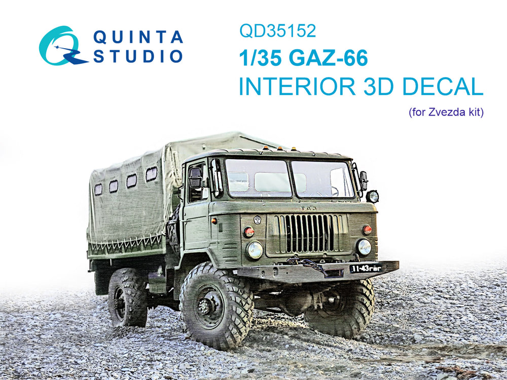 Quinta Studio QD35152 1:35 GAZ-66 3D-Printed & coloured Interior on decal paper