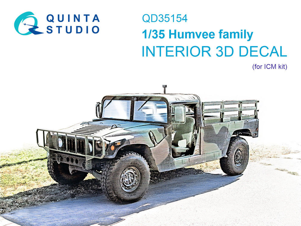 Quinta Studio QD35154 1:35 Humvee Family 3D Interior Decal