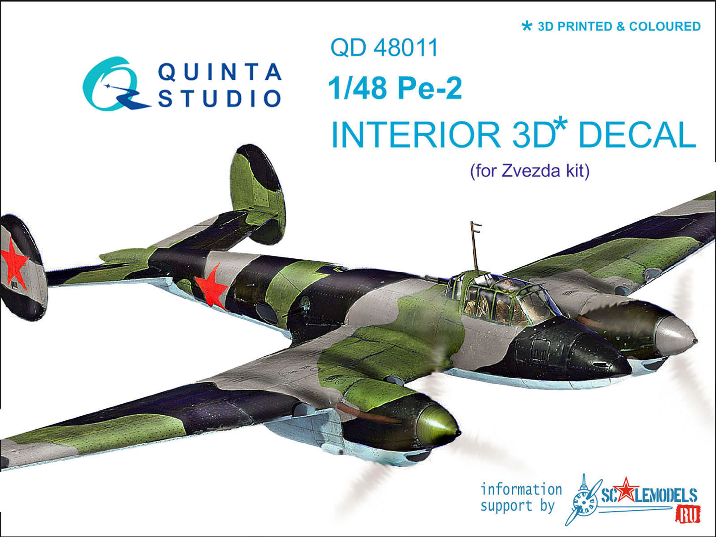 Quinta Studio QD48011 1:48 Petlyakov Pe-2 3D-Printed Interior Decals