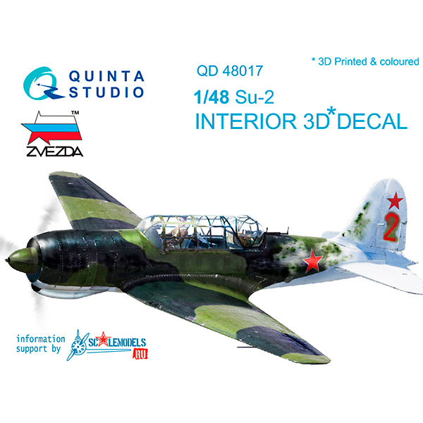 Quinta Studio QD48017 1:48 Sukhoi Su-2 3D-Printed Interior Decals