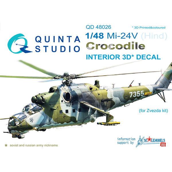 Quinta Studio QD48026 1:48 Mil Mi-24V 3D-Printed Interior Decals