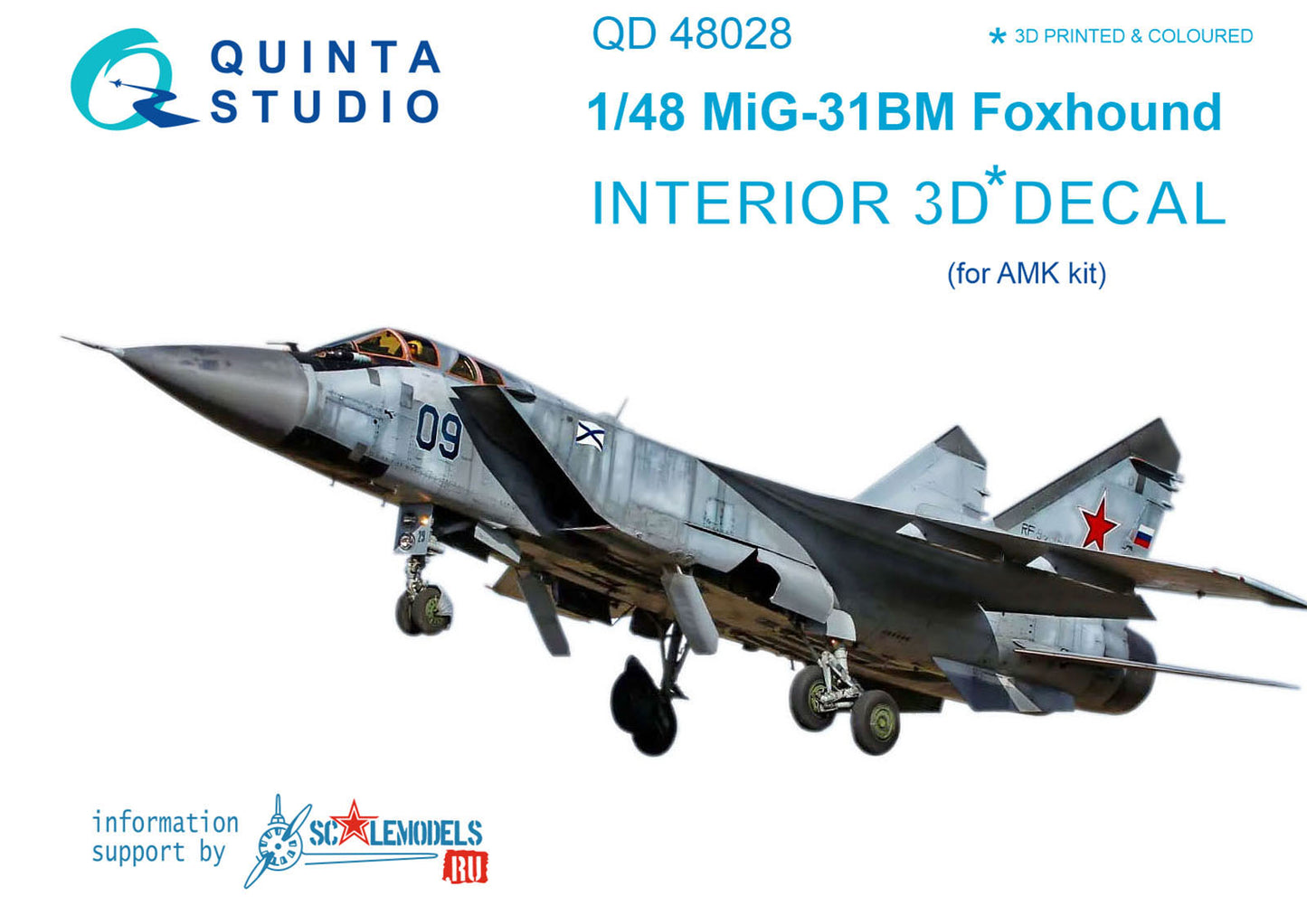 Quinta Studio QD48028 1:48 MiG-31BM 3D Interior Decal