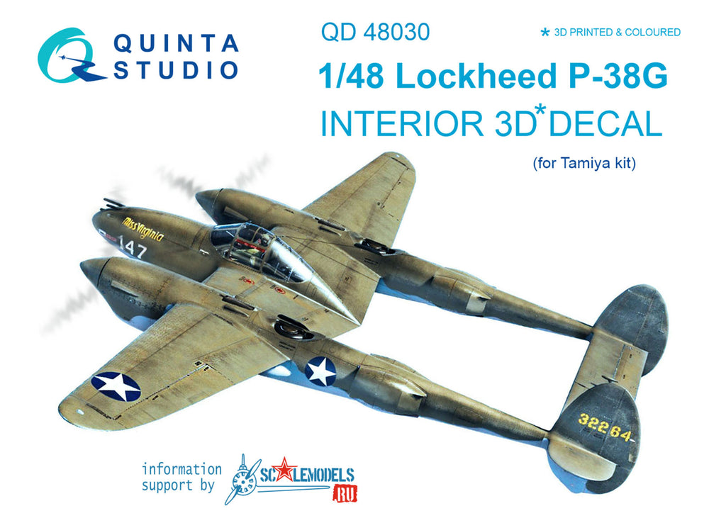 Quinta Studio QD48030 1:48 P-38G Lightning 3D Interior Decal
