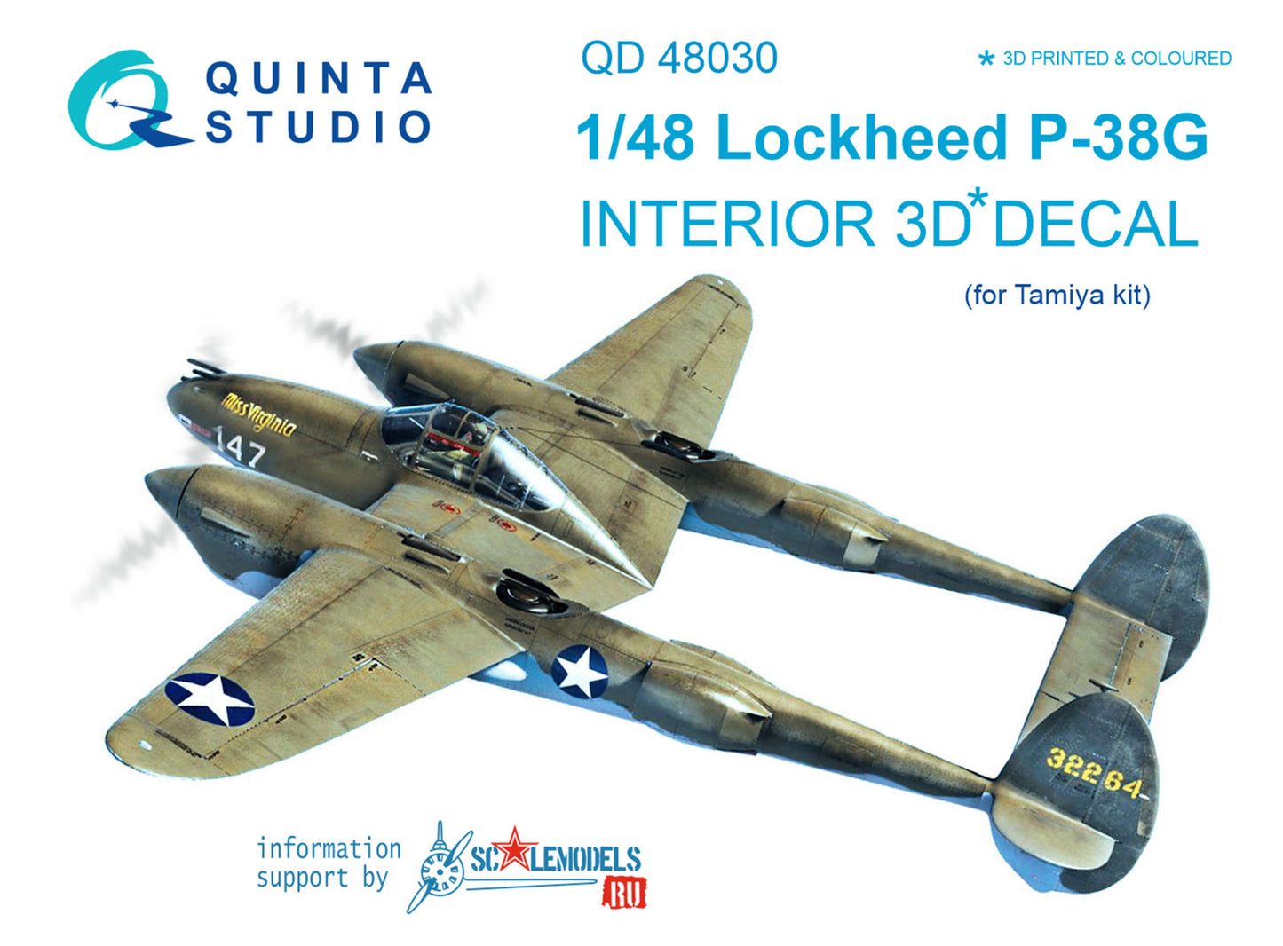 Quinta Studio QD48030 1:48 P-38G Lightning 3D Interior Decal