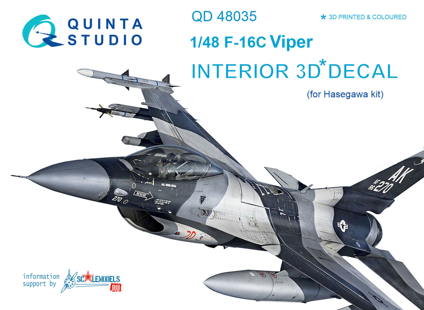 Quinta Studio QD48035 1:48 F-16C Fighting Falcon 3D Interior Decal