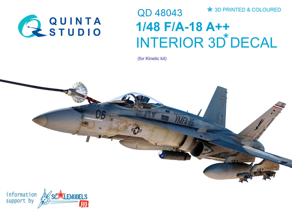 Quinta Studio QD48043 1:48 F/A-18A+ Hornet 3D Interior Decal