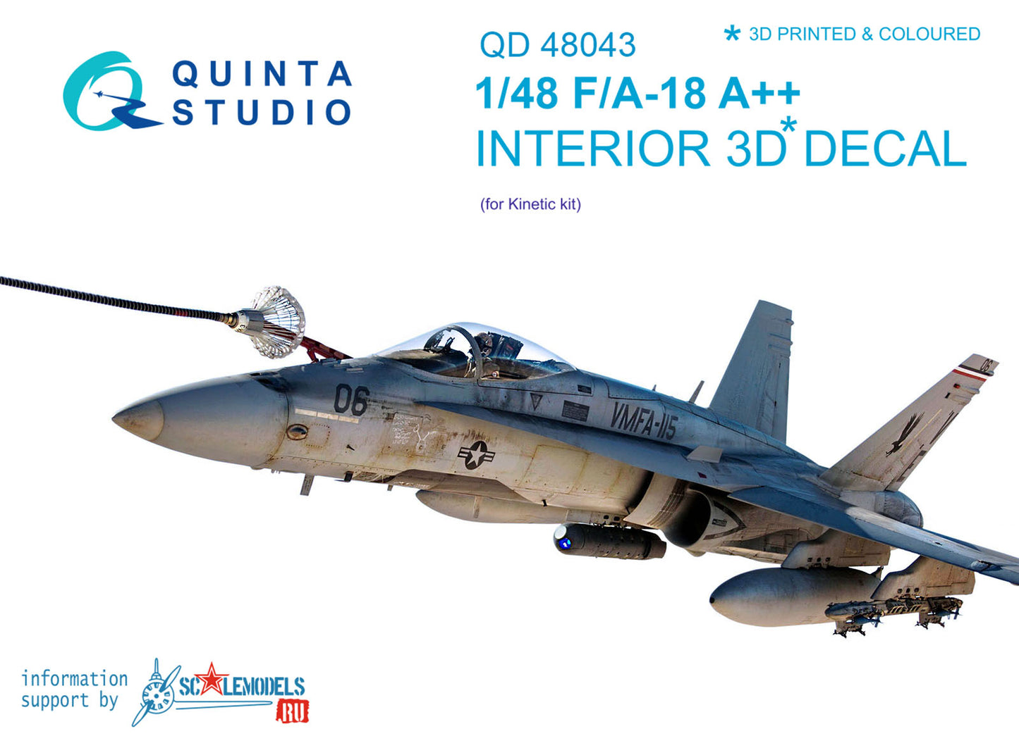 Quinta Studio QD48043 1:48 F/A-18A+ Hornet 3D Interior Decal