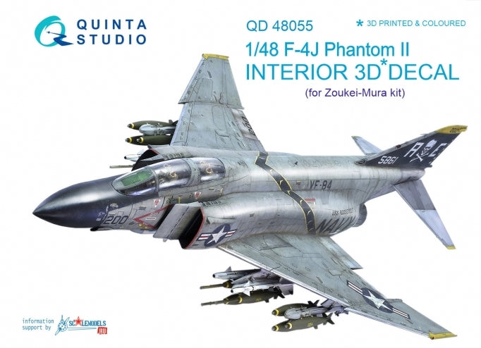 Quinta Studio QD48055 1:48 F-4J Phantom 3D Interior Decal