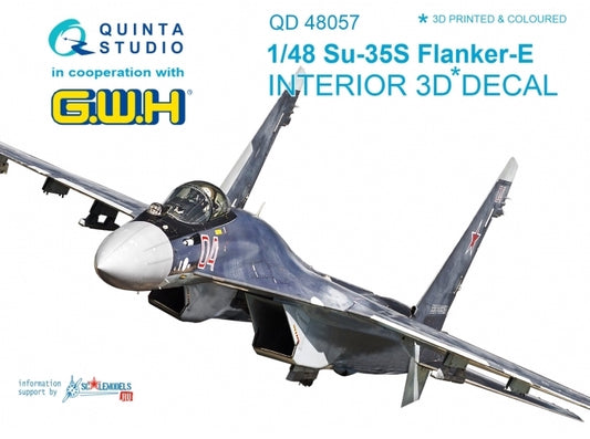 Quinta Studio QD48057 1:48 Sukhoi Su-35S 3D-Printed Interior Decals
