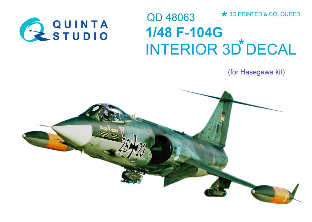 Quinta Studio QD48063 1:48 F-104G Starfighter 3D Interior Decal