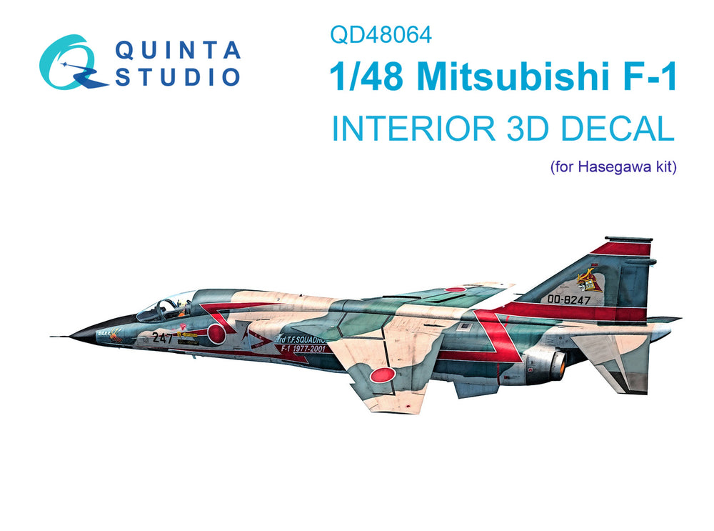 Quinta Studio QD48064 1:48 Mitsubishi F-1 3D-Printed Interior Decals