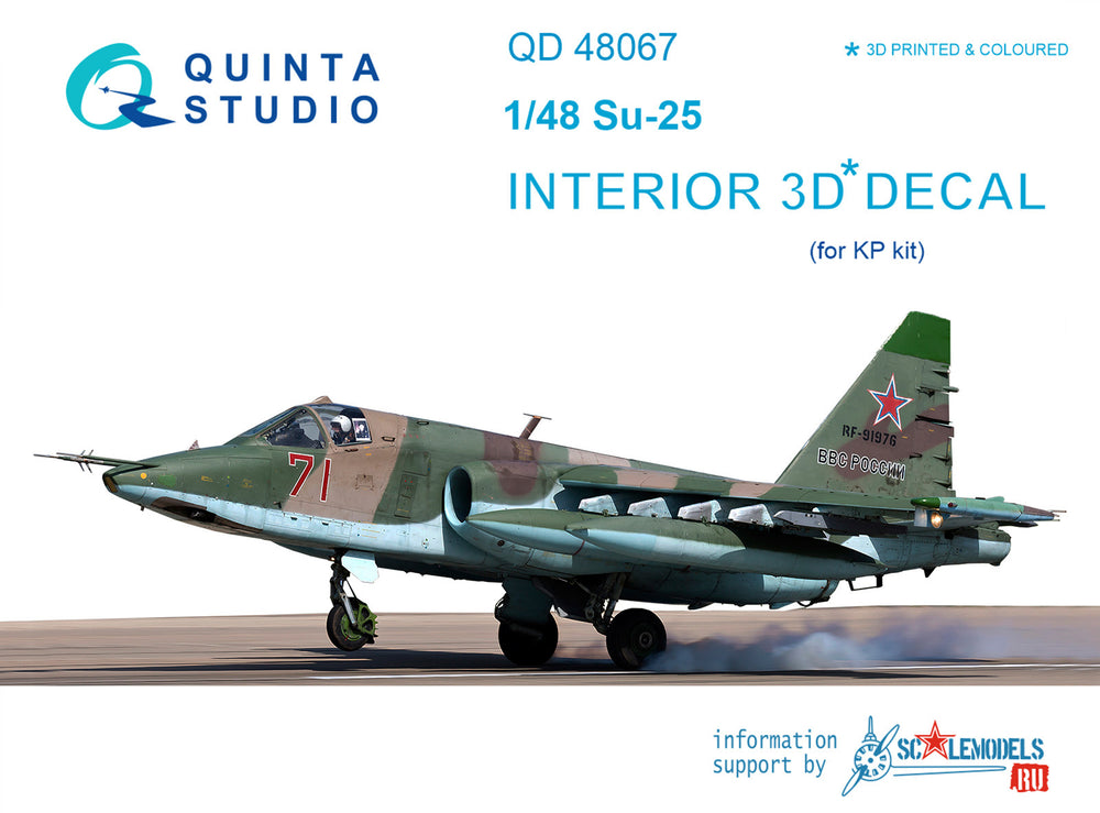 Quinta Studio QD48067 1:48 Sukhoi Su-25 3D-Printed Interior Decals