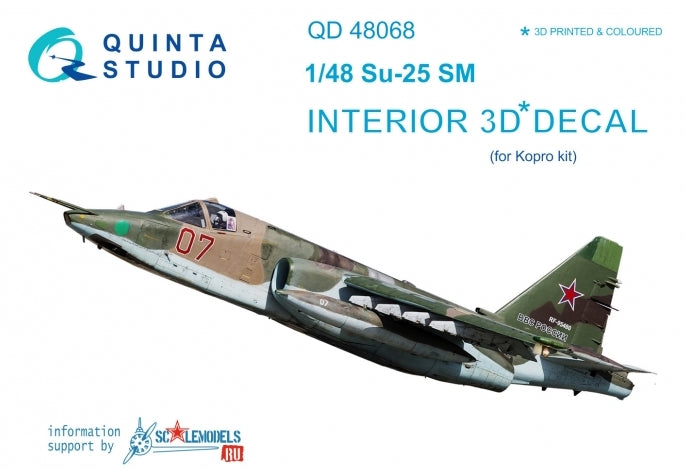 Quinta Studio QD48068 1:48 Sukhoi Su-25SM 3D-Printed Interior Decals