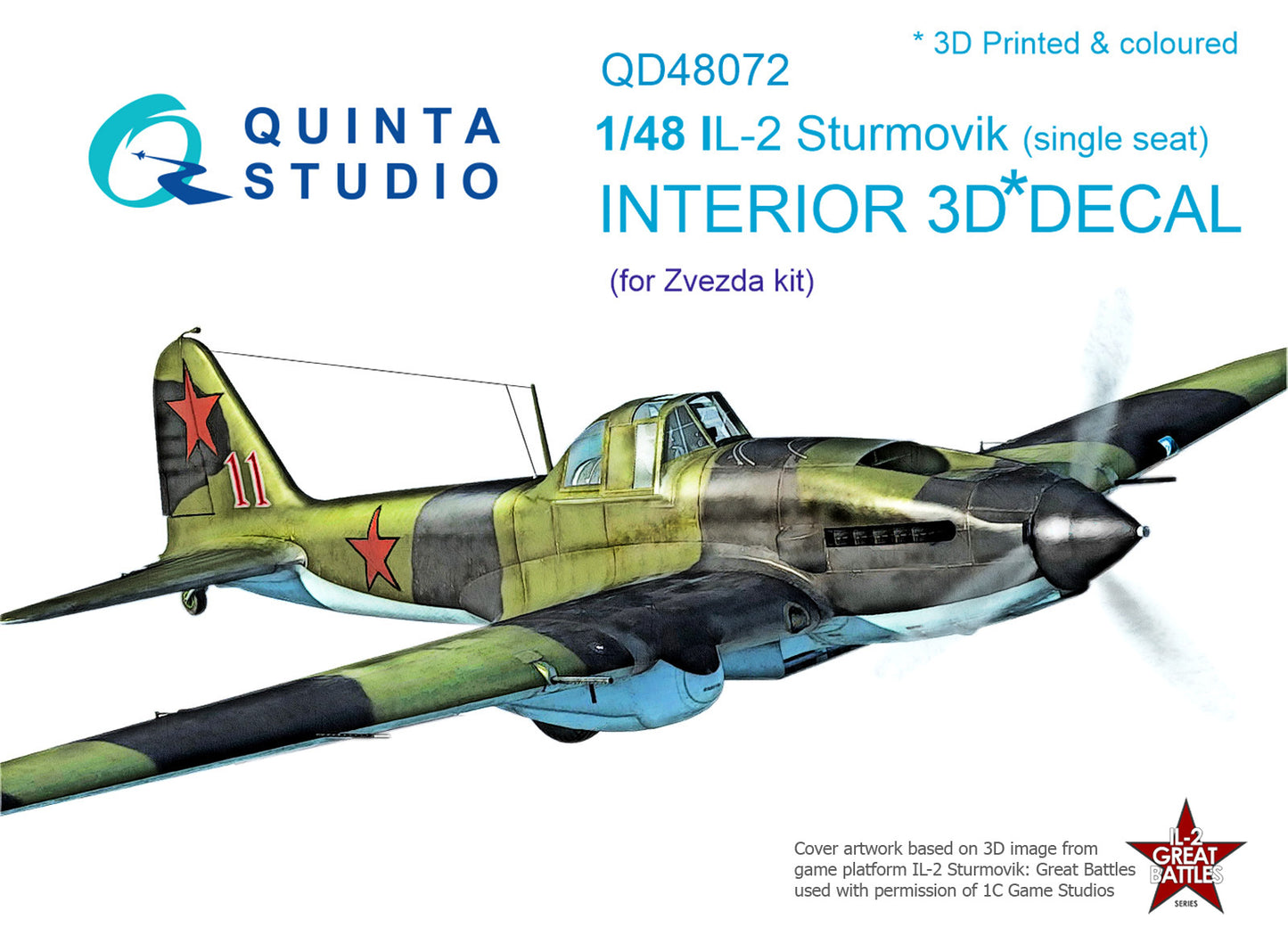 Quinta Studio QD48072 1:48 Il-2 Single Seat 3D Interior Decal