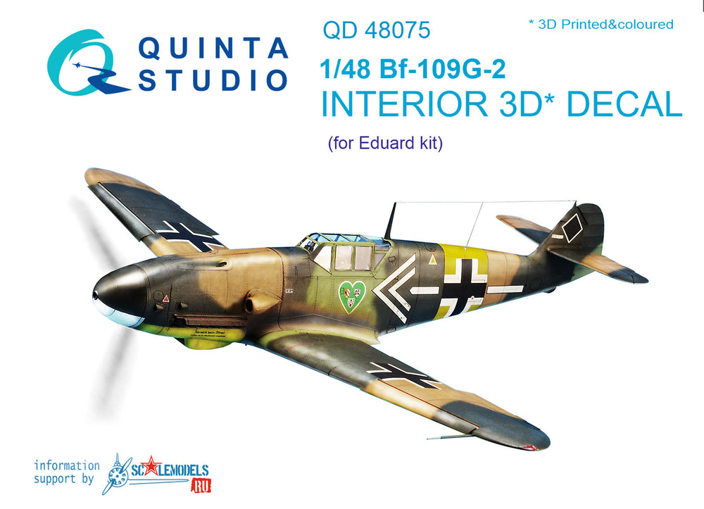 Quinta Studio QD48075 1:48 Bf-109G-2 3D Interior Decal