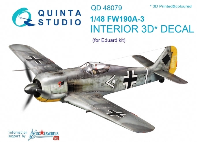 Quinta Studio QD48079 1:48 Fw-190A-3 3D Interior Decal