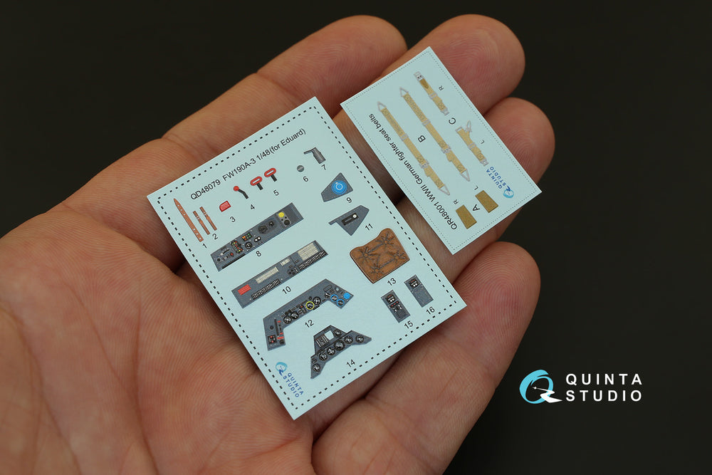 Quinta Studio QD48079 1:48 Fw-190A-3 3D Interior Decal