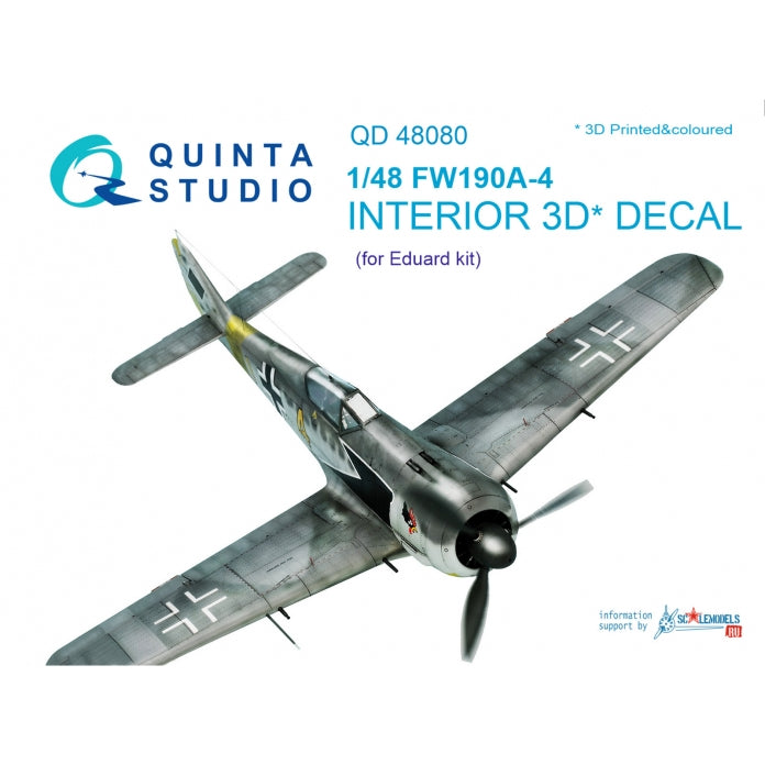 Quinta Studio QD48080 1:48 Fw-190A-4 3D Interior Decal