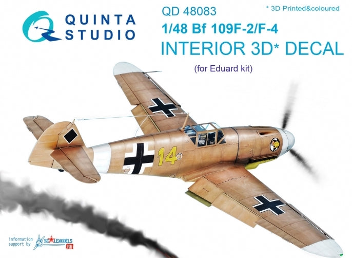 Quinta Studio QD48083 1:48 Bf-109F-2/F-4 3D Interior Decal