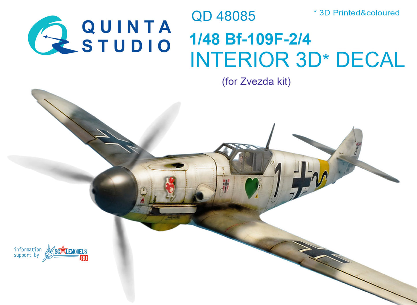 Quinta Studio QD48085 1:48 Bf-109F-2/F-4 3D Interior Decal