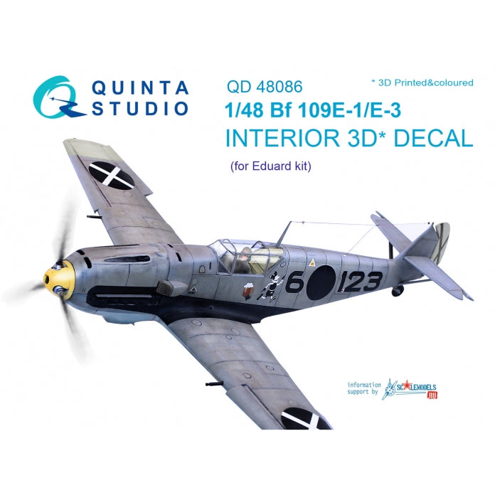 Quinta Studio QD48086 1:48 Bf-109E-1/E-3 3D Interior Decal