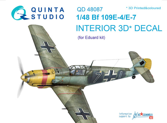 Quinta Studio QD48087 1:48 Bf-109E-4/E-7 3D Interior Decal