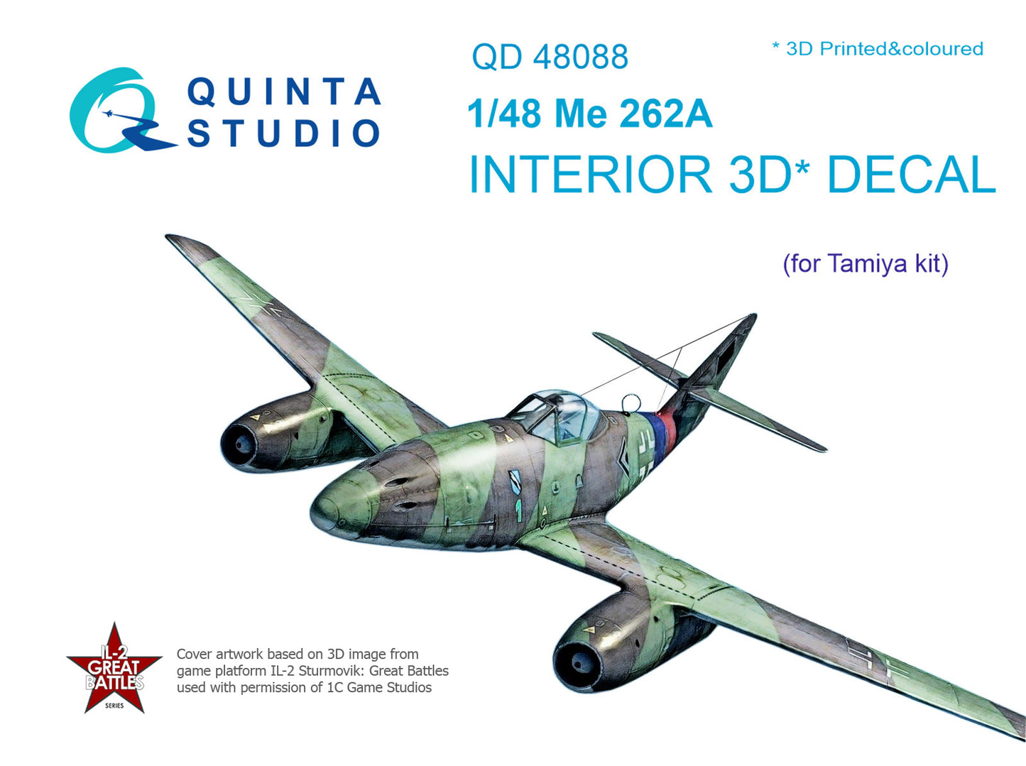Quinta Studio QD48088 1:48 Me-262A-1a 3D Interior Decal