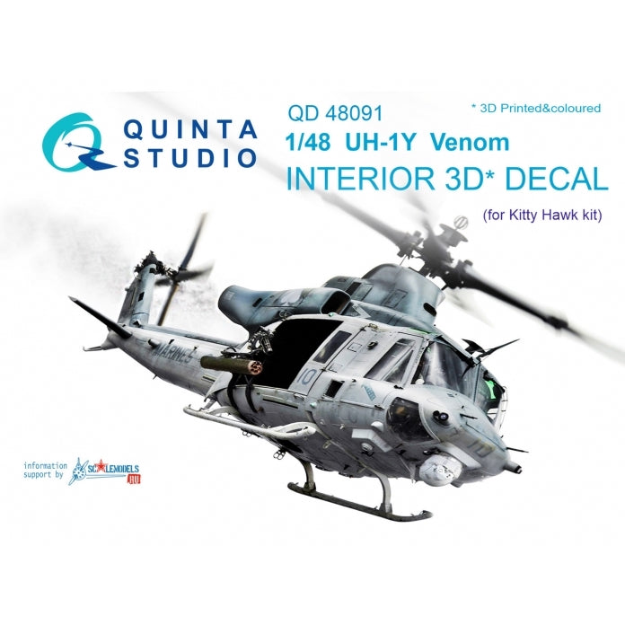 Quinta Studio QD48091 1:48 UH-1Y Venom 3D Interior Decal