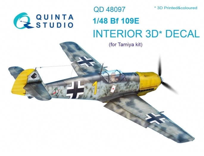 Quinta Studio QD48097 1:48 Bf-109E-3/E-4 3D Interior Decal
