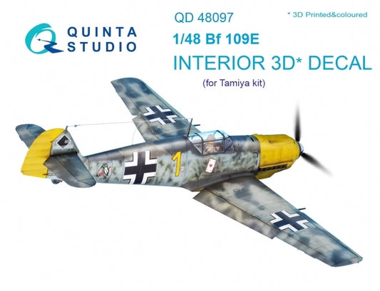 Quinta Studio QD48097 1:48 Bf-109E-3/E-4 3D Interior Decal