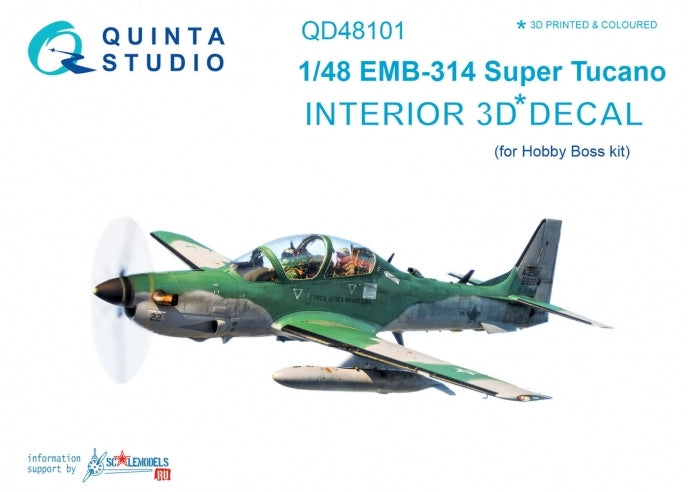 Quinta Studio QD48101 1:48 EMB-314 Super Tucano 3D Interior Decal
