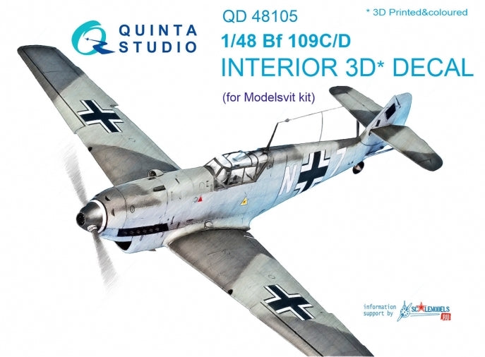 Quinta Studio QD48105 1:48 Bf-109C/D 3D Interior Decal