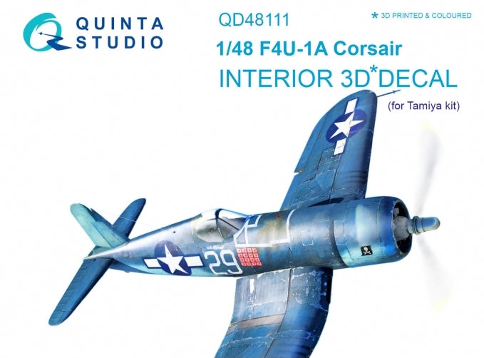 Quinta Studio QD48111 1:48 F4U-1A Corsair 3D Interior Decal