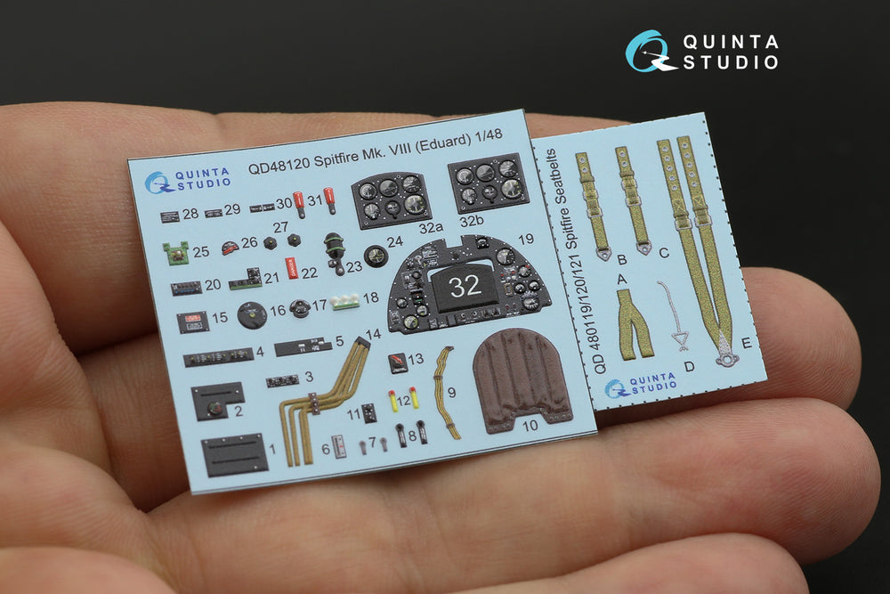 Quinta Studio QD48120 1:48 Spitfire Mk.VIII 3D Interior Decal