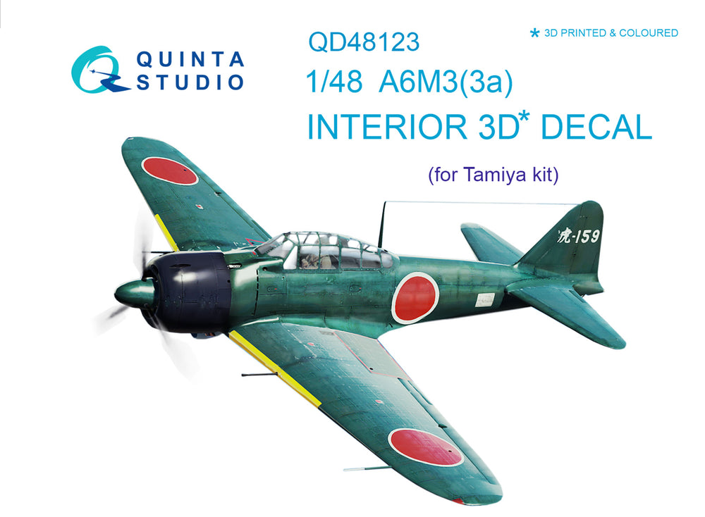 Quinta Studio QD48123 1:48 A6M3 Zero 3D Interior Decal