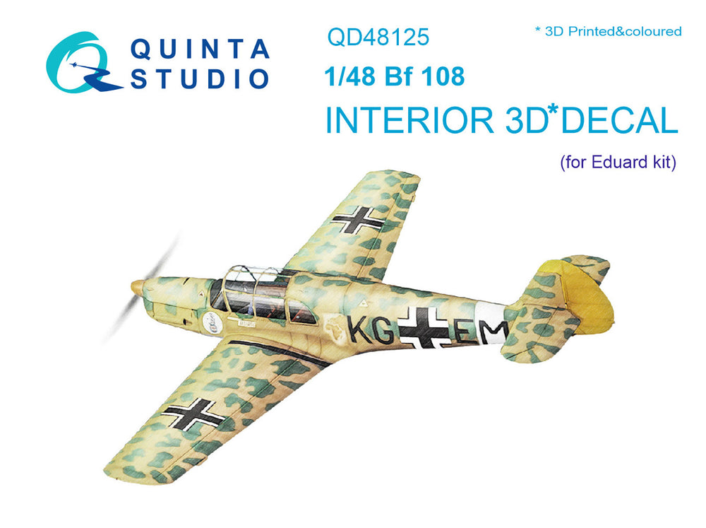 Quinta Studio QD48125 1:48 Bf-108 3D Interior Decal