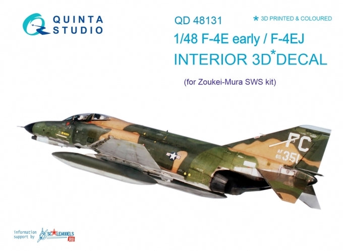Quinta Studio QD48131 1:48 F-4E/EJ Early Phantom 3D Interior Decal